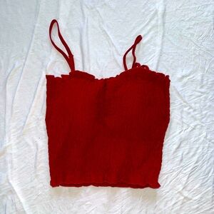 Red crop tank top
